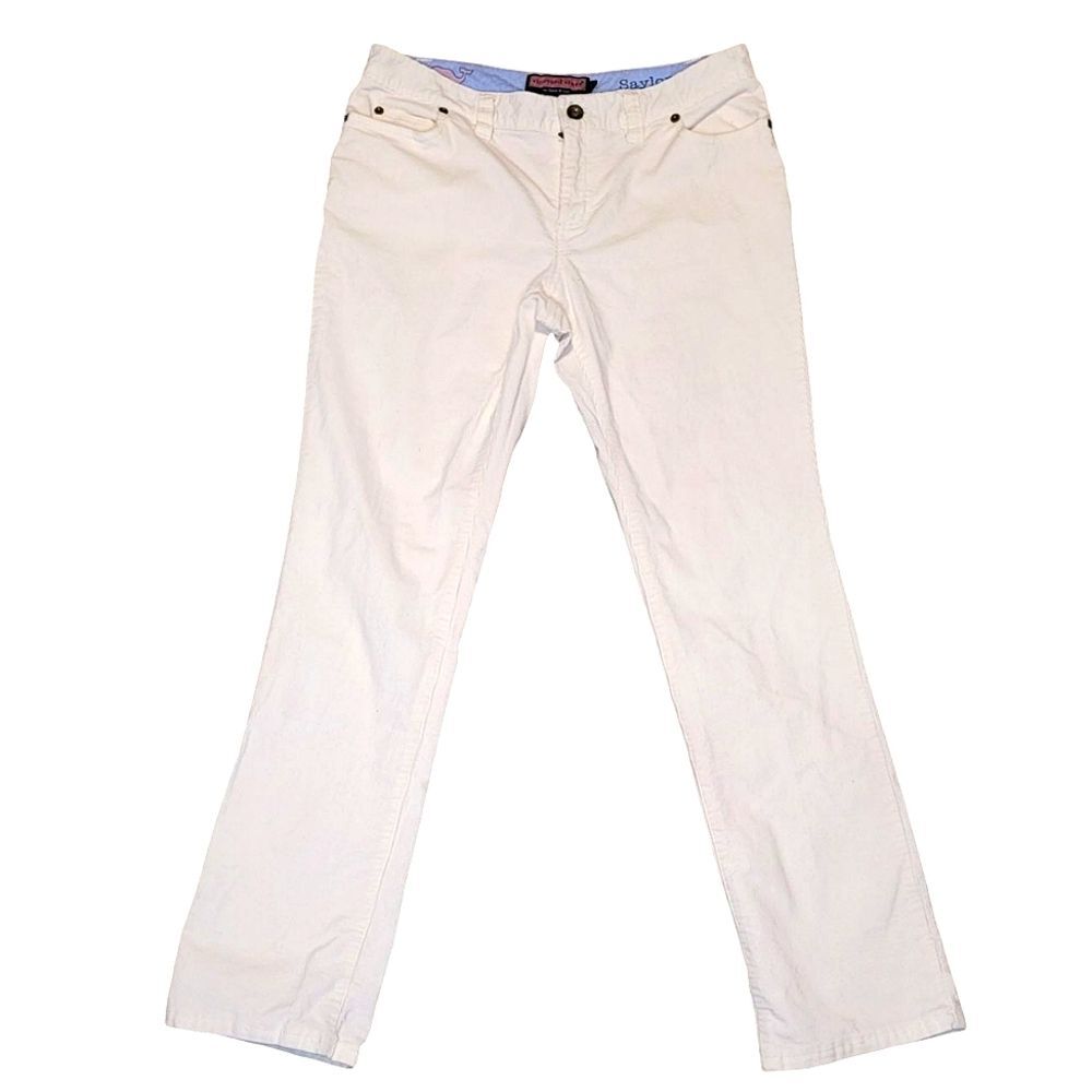 Vineyard Vines Corduroy Straight Leg White Pants